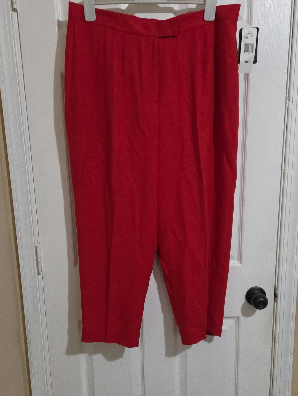Lauren Ralph Lauren Red Cropped Tailored Silk Pants Sz 18W